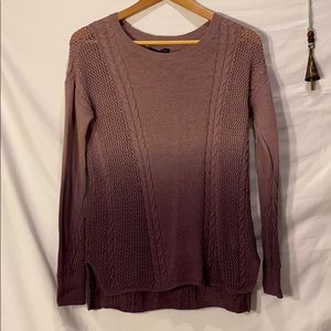 AE OMBRÉ Lilac to purple cableknit sweater